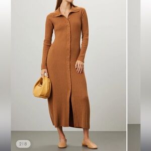 Thakoon Brown Ribbed Knit Dress